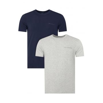 Set tricouri bumbac organic - Gri/Bleumarin