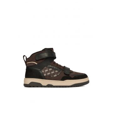 Tenisi barbati -  piele naturala - velcro - maro