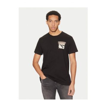 Tricou barbati - negru - bumbac -