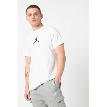 Tricou cu decolteu la baza gatului si logo Jordan Jumpman - Alb optic