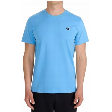 Tricou de bumbac cu logo - Albastru