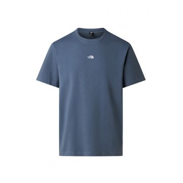 Tricou relaxed fit cu logo discret - Albastru inchis