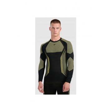 Bluza sport barbati -  termoactiva fara cusaturidwqf - Verde/Negru