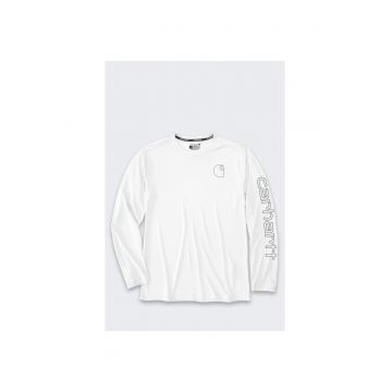 Bluza sport pentru barbati  cu maneca lunga - poliester - alb