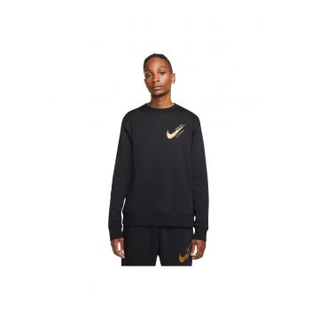 Bluza  Sportswear barbati - fleece moale - croiala lejera - negru - 80% bumbac/20% poliester