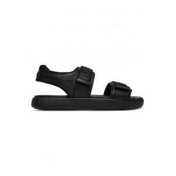 Sandale barbati  piele naturala - negru - sistem inchidere Velcro -