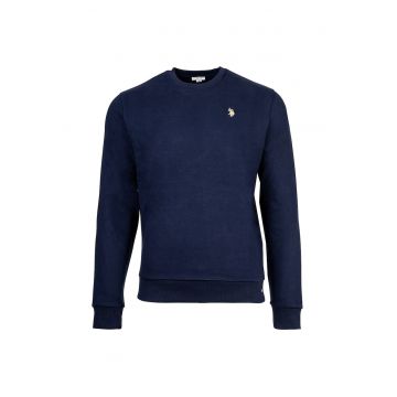 Bluza de trening cu broderie logo discreta - Bleumarin