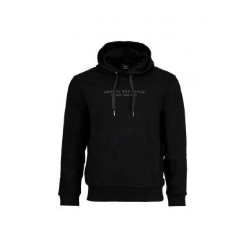 Hanorac cu imprimeu logo - Negru