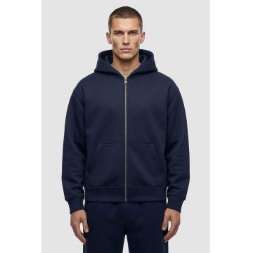Hanorac regular fit cu fermoar - Albastru ultramarin