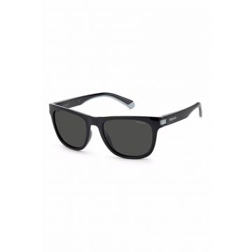 Ochelari de soare wayfarer polarizati cu lentile uni - Negru/Gri