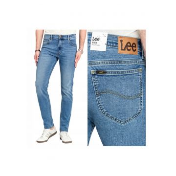 Pantaloni Jeans -  Rider - Marime 34/32 - Croi Slim Fit - Stil Conic - Ajustat - Inaltimea Taliei Medie - Regulata - Numar De Buzunare 5 - W34xL32 - Albastru