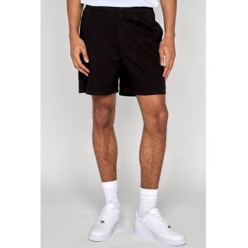 Pantaloni scurti cu banda elastica in talie - Negru