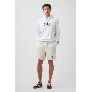 Pantaloni scurti de trening cu snur si buzunare laterale - Alb murdar