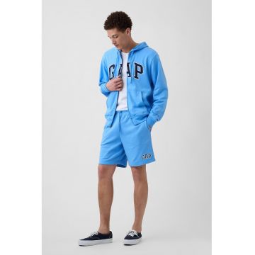 Pantaloni scurti de trening cu snur si buzunare laterale - Turcoaz