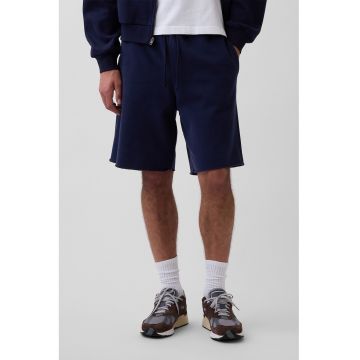 Pantaloni scurti din amestec de bumbac - Bleumarin