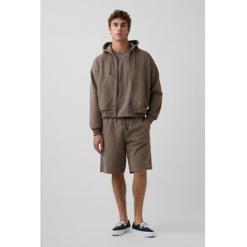 Pantaloni scurti din amestec de bumbac - Maro taupe deschis