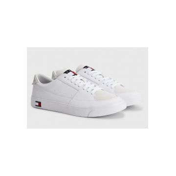 Pantofi sport de piele cu garnituri de piele ecologica