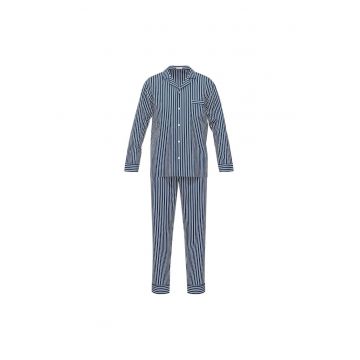 Pijama de bumbac cu dungi - Albastru inchis
