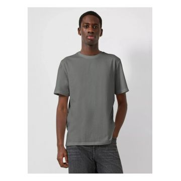 Q/S by s.Oliver Tricou barbati - la baza gatului - din bumbac - Regular Fit - Gri