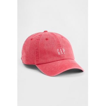 Sapca baseball de denim cu logo - Rosu prafuit