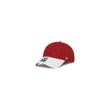 Sapca de baseball barbateasca -  305429445 - material textil - rosu+alb - universal