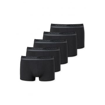Set de boxeri cu banda logo in talie - 5 perechi - Negru