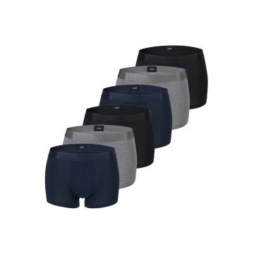 Set de boxeri din amestec de bumbac - 6 perechi - Negru/Gri/Albastru