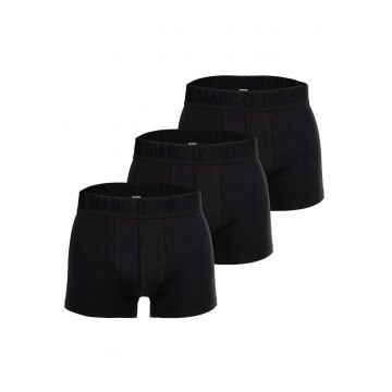 Set de boxeri din bumbac organic cu model uni - 3 perechi - Negru