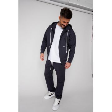 Set Loren din bumbac Jacheta si pantalon Grey Anthracite 19312 - Gri antracit