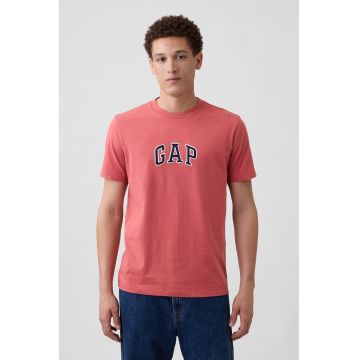 Tricou de bumbac cu aplicatie logo - Rosu stins