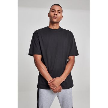 Tricou din bumbac cu decolteu la baza gatului - Negru stins