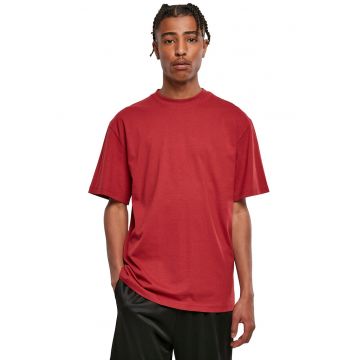Tricou din bumbac cu decolteu la baza gatului - Rosu
