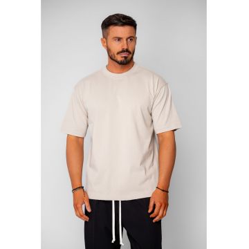 Tricou Oversized Ripped Beige 20672 - Bej