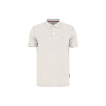 Tricou polo din amestec de bumbac organic - Crem