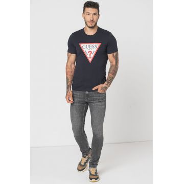 Tricou slim fit cu logo - Rosu/Alb/Bleumarin