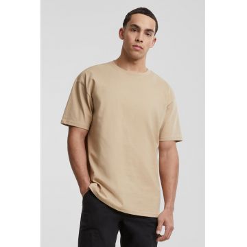 Tricou supradimensionat cu maneci cazute - Bej deschis