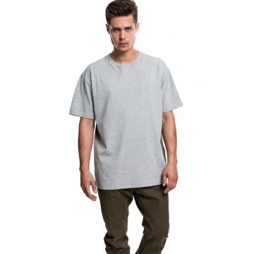 Tricou supradimensionat cu maneci cazute - Gri melange