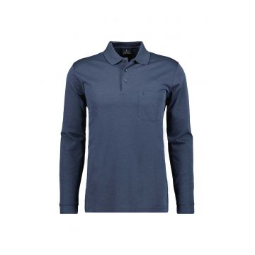 Bluza polo uni de bumbac - Albastru