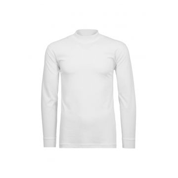 Bluza regular fit cu guler mediu - Alb