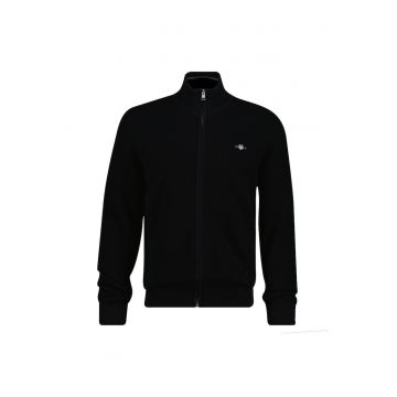 Cardigan uni cu fermoar - Negru
