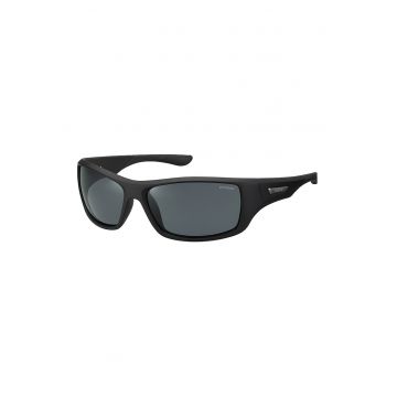 Ochelari de soare dreptunghiulari cu lentile polarizate - Negru stins