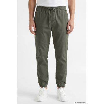 Pantaloni conici cu snur - Kaki inchis