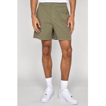 Pantaloni scurti cu banda elastica in talie - Masliniu deschis