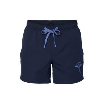 Pantaloni scurti de baie cu snur de ajustare si buzunare - Albastru inchis