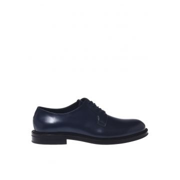 Pantofi Derby de piele - Albastru inchis