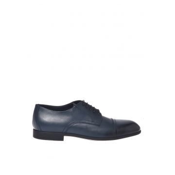 Pantofi derby de piele cu sireturi - Albastru