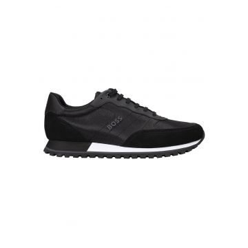 Pantofi sport cu detalii de piele intoarsa Parkour-L Runn 15219 - Negru
