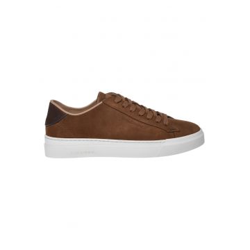 Pantofi sport uni de piele intoarsa - Maro