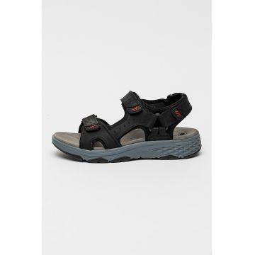 Sandale din piele cu inchidere velcro Maui - Negru