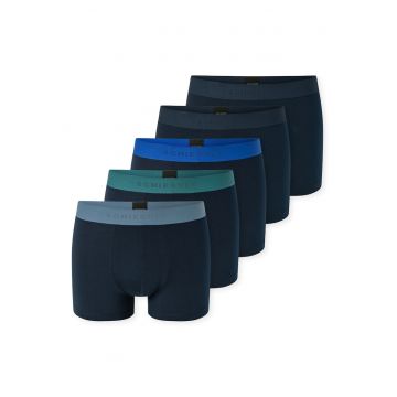 Set de 5 perechi de boxeri cu banda logo in talie - Verde/Gri/Albastru